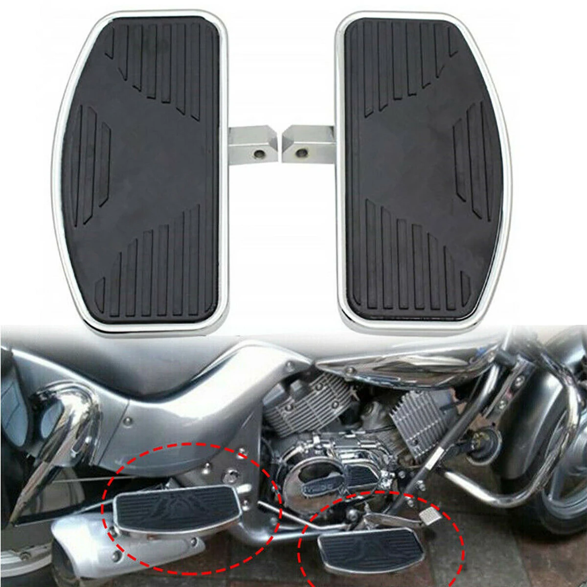 Chrome Foot Rider Driver Footrest Floorboards For Honda Shadow VTX 1300 ... - $62.58