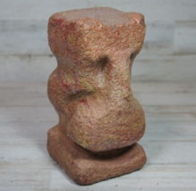Handmade Faux Sandstone Carved Primitive Abstract Head 7&quot; Bookend Paper ... - £40.43 GBP