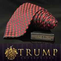 Donald Trump Signature Necktie Red Black Square 100% Silk - £46.20 GBP