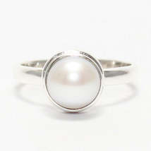 Gorgeous NATURAL PEARL Gemstone Ring, Birthstone Ring, 925 Sterling Silver Ring, - £25.10 GBP