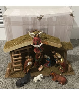 KURT ADLER12-Piece Nativity Set with Wooden Stable Item 1005 Christmas - €92,92 EUR