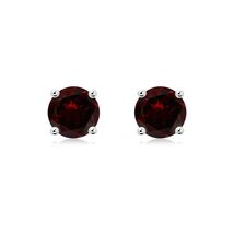 ANGARA Natural Garnet Stud Fine Earrings in Sterling Silver (Size-7mm) - $167.48+