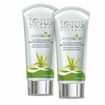 Lotus Herbals White Glow 3 In 1 Deep Cleansing Facial Foam 100 gm ( Pack Of 2 ) - £16.10 GBP