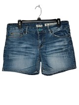Indigo Rein Women&#39;s Denim Shorts Distressed Mid-Rise Stretch Blue Junior Size11 - £12.76 GBP
