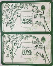 Set of 2 Same Kitchen Plastic Placemats (12&quot;x18&quot;) HAPPINESS IS HOME MADE... - £10.07 GBP