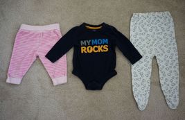 Lot of 3 Boys Mixed Clothes: Two Pants and Romper by George All Size 3-6 Month - £7.99 GBP