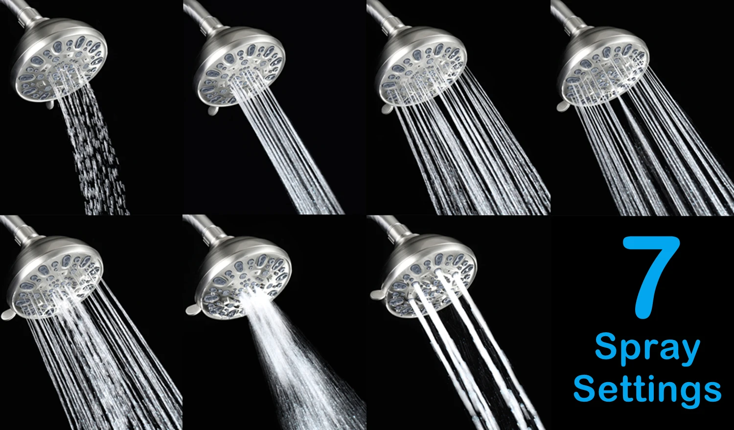 House Home Rainfall Shower Head High Pressure Shower Head Brushed Nickel... - £44.03 GBP