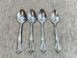 Oneida ARBOR ROSE Teaspoon Set of 4 Stainless Flatware Lot Vintage Spoon 6&quot; - $19.79