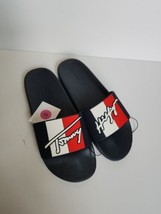 Tommy Hilfiger Tmerlay-C Slide Sandals Mens 11 Blue Red White Logo NEW - £25.56 GBP
