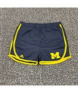 Michigan Wolverines Athletic Shorts Women 10/12 Blue Adidas Adult Size 27 - $418.20 MXN