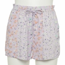 SO® Floral Soft Shorts Drawstring  LILAC FLORAL Women&#39;s JR Sz M-L NWT MS... - $19.58