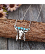 Artificial Turquoise Cow Shape Necklace - $28.73 CAD