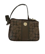 Coach Heritage Stripe Chelsea Signature Brown Black Canvas Wristlet - $23.76