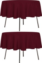 sancua 2 Pack Round Tablecloth 60 Inch Burgundy, Stain and - - £24.13 GBP