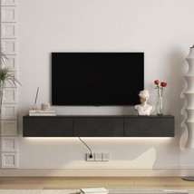 Floating TV Stand w/ LED Lights, 67&quot; Modern Entertainment Center - £140.00 GBP