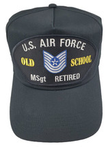 USAF MSGT &quot;OLD SCHOOL&quot; Retired Hat - Black Golf - Veteran Owned Business - $22.99