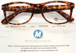 New Modern Optical Metropolitan Tortoise Eyeglasses Glasses Frame 53-18-150 39mm - $14.85