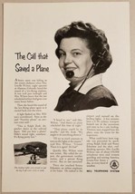 1952 Print Ad Bell Telephone System Phone Operator Helps Land Plane in Storm - £9.23 GBP