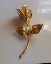 Vintage Signed Giovanni Gold Tone Rose Brooch/Pin - £24.92 GBP