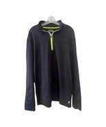 FILA Sport Men’s XXL Quarter Zip Pullover Black Neon Trim Long Sleeve Shirt - $19.00