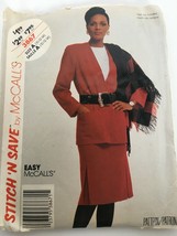McCalls Sewing Pattern 3867 Easy Jacket Straight Skirt Uncut 10 12 14 1980s Vtg - £3.18 GBP