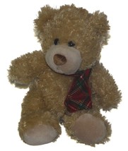 Golden Bear Co. Plush Red Plaid Scarf Lovey 6.5 inch Teddy Stuffed Animal Toy - £11.53 GBP