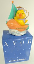Vintage Avon Easter Duck Eggspression Sailboat Ornament - Spring Duckling - $9.74