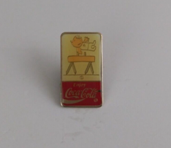 Hurdle Jumping Olympic Games &amp; Coca-Cola Lapel Hat Pin - £6.57 GBP