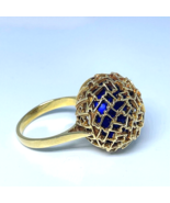 1950s Enamel 18K Gold Bombe Ring Modernist Ring 18ct SOLID YELLOW GOLD A... - €2.386,25 EUR