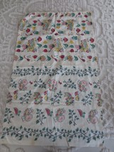 Original Vintage RED GREEN COFFEE MOTIF Cotton CLOSED FEEDSACK #9 - 21&quot; ... - $28.71