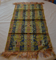 Handmade Table Runner with Fringes Shimmering Silk 38&quot; X 15 1/2&quot; Multicolored - £40.47 GBP