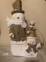 New Rustic Snowman Family with LED - SALE image 2