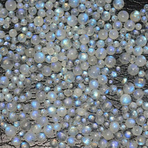 GTL CERTIFIED 100 piece 7x7 mm Round Rainbow Moonstone Gemstone Wholesale Lot A1 - £37.74 GBP