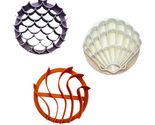 Mermaid Set Of 3 Concha Cutters Mexican Sweet Bread Stamp USA PR1870 - £16.47 GBP