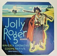 Vintage Jolly Roger Original 1940s Waverly, Florida Vegetables Crate Label (B-2) - £16.51 GBP