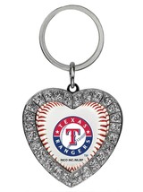 MLB Texas Rangers Keychain, Rhinestone Heart Decal Emblem - $8.95