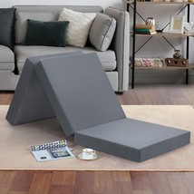 Olee Sleep Tri-Folding Memory Foam Topper, 4 inch, Grey, Single, Portable bed - £71.13 GBP
