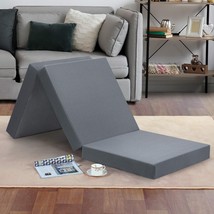 Olee Sleep Tri-Folding Memory Foam Topper, 4 inch, Grey, Single, Portabl... - £126.40 GBP