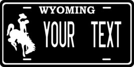 Wyoming Black License Plate Personalized Custom Car Bike Motorcycle Moped Tag - £8.83 GBP+