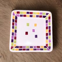 Pampered Chef Simple Additions Mosaic Tiles Small Square 7.25" Plate #20... - $10.95