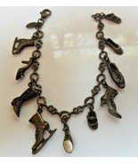 Vintage Signed SWEET ROMANCE USA Gold Tone Shoes Charm Bracelet 7.3/4” Long - $43.95 CAD