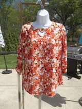 NWT CURE ORANGE FLORAL TOP S - $16.99
