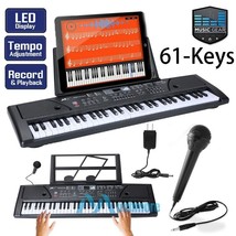 61-Key Digital Music Piano Keyboard Electronic Piano Organ W/ Mic & Music Stand - £78.63 GBP