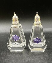F.B. Rogers Crystal Glass Salt and Pepper Shakers Silverplated Tops Vintage - $24.74