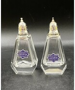 F.B. Rogers Crystal Glass Salt and Pepper Shakers Silverplated Tops Vintage - €21,48 EUR