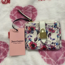 Bnwts Juicy Couture Cream Multi Lock &amp; Heart Tab Card &amp; Coin Case Floral Print - £24.10 GBP