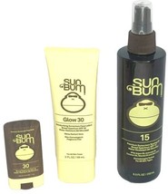 3 Pack Sun Bum Tanning Oil SPF15, Face Lotion SPF30, Sunscreen Stick SPF30 Read - £14.80 GBP