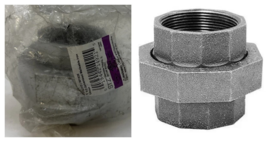 Pipe Union 300-PSI 1-1/2&#39;&#39; x 1-1/2&#39;&#39; FIP Dia. Galv. Malleable Iron, STZ ... - $315.02 MXN