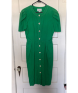 King Fashion Vintage Green Button-Down Dress Size 12 - $733.11 MXN