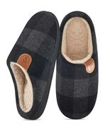 Ablanczoom Unisex Memory Foam House Slippers Black Size 46/47 - $74.92 MXN